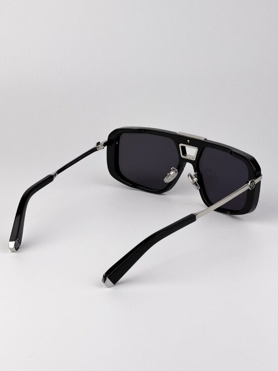 Philipp Plein Women’s Sunglasses Black Grey Pilot SPP008M 0700 NEW AUTHENTIC main image 4